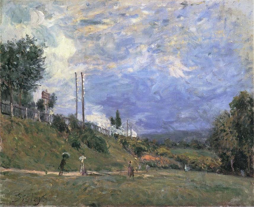 Railroad Near Sevres (also Known As Le Talus De Cchemin De Fer A Sevres) — Alfred Sisley