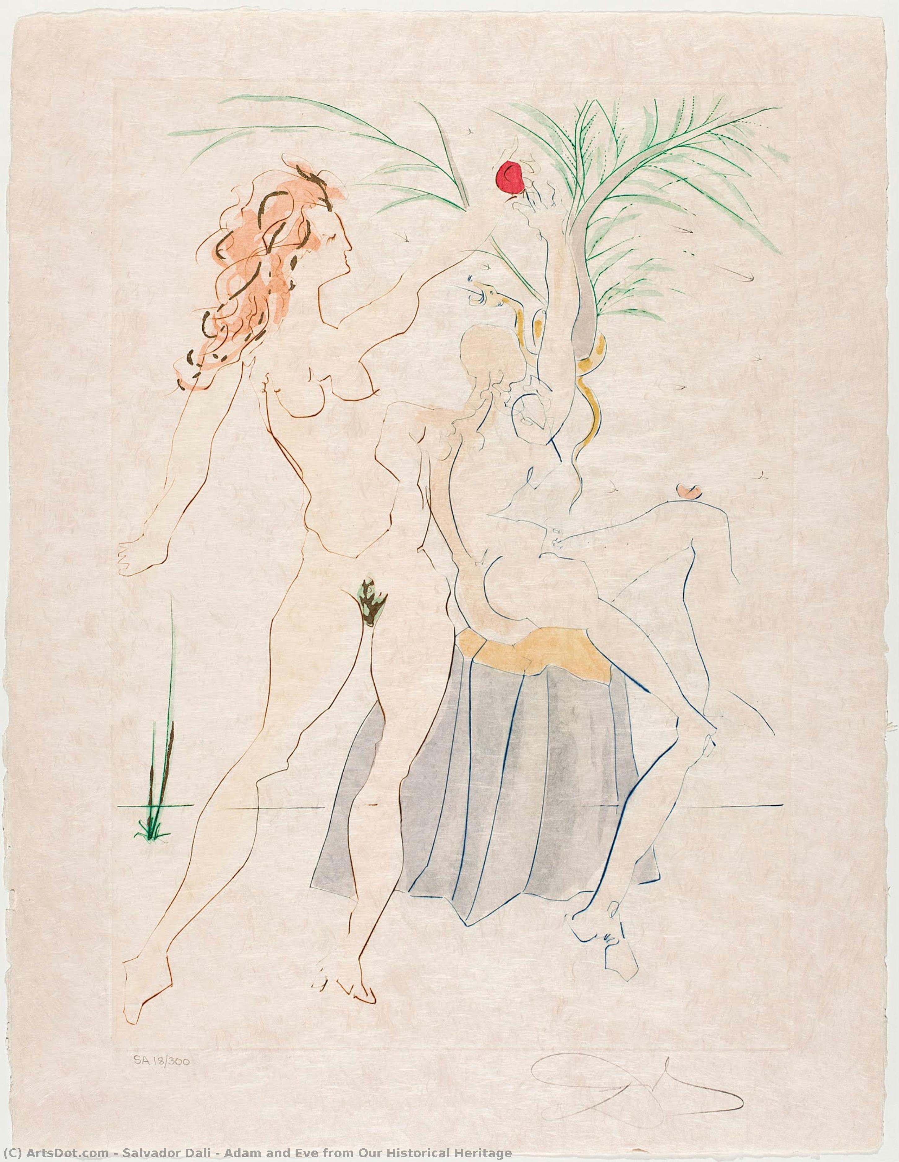 Adam And Eve From Our Historical Heritage — Salvador Dalí
