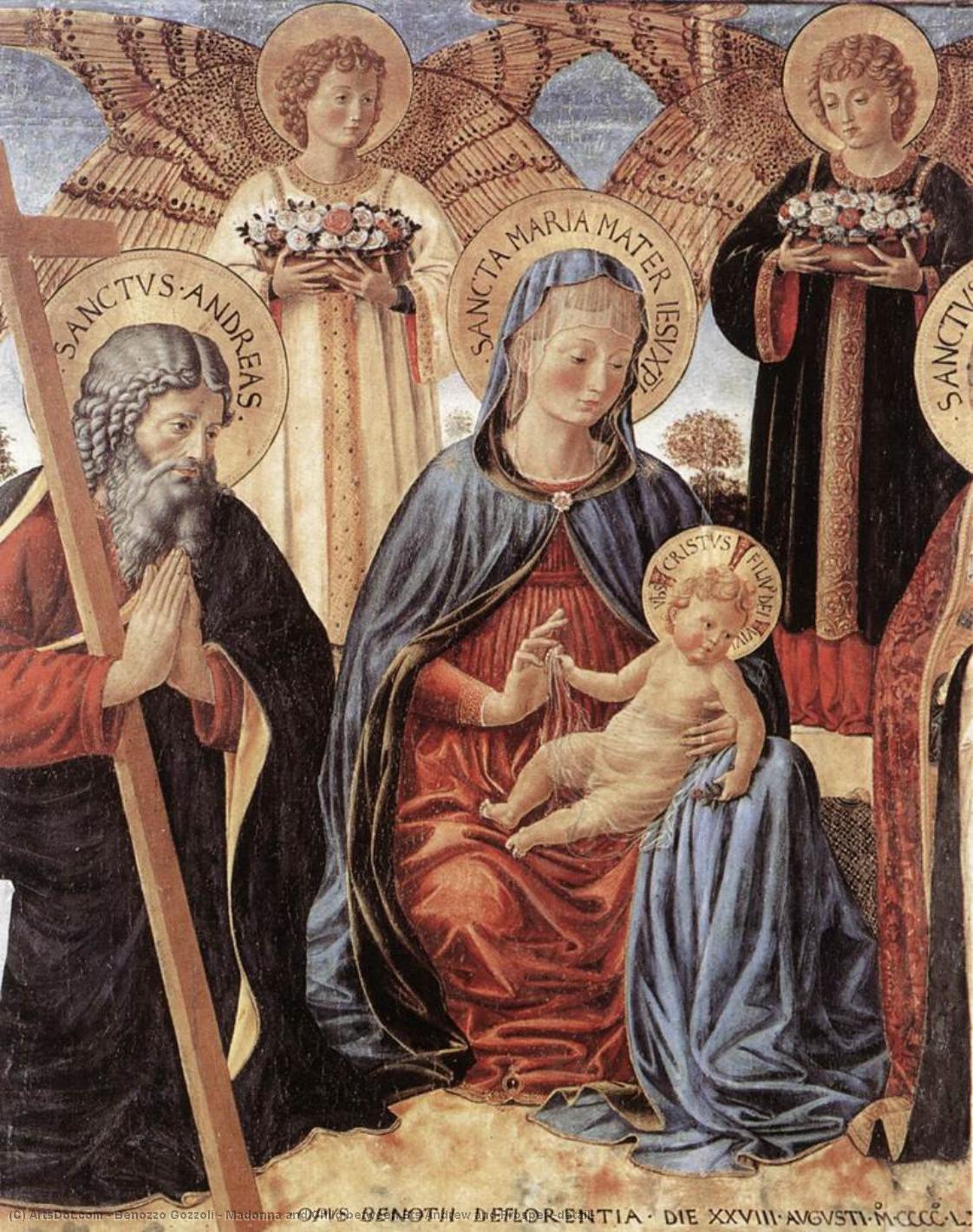 Madonna And Child Between Sts Andrew And Prosper (detail) — Benozzo Gozzoli