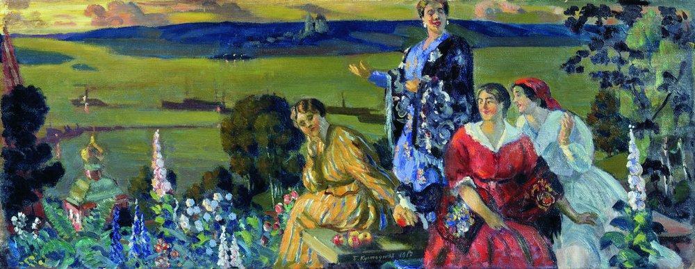 Mercahnt's Wifes On The Volga — Boris Mikhailovich Kustodiev