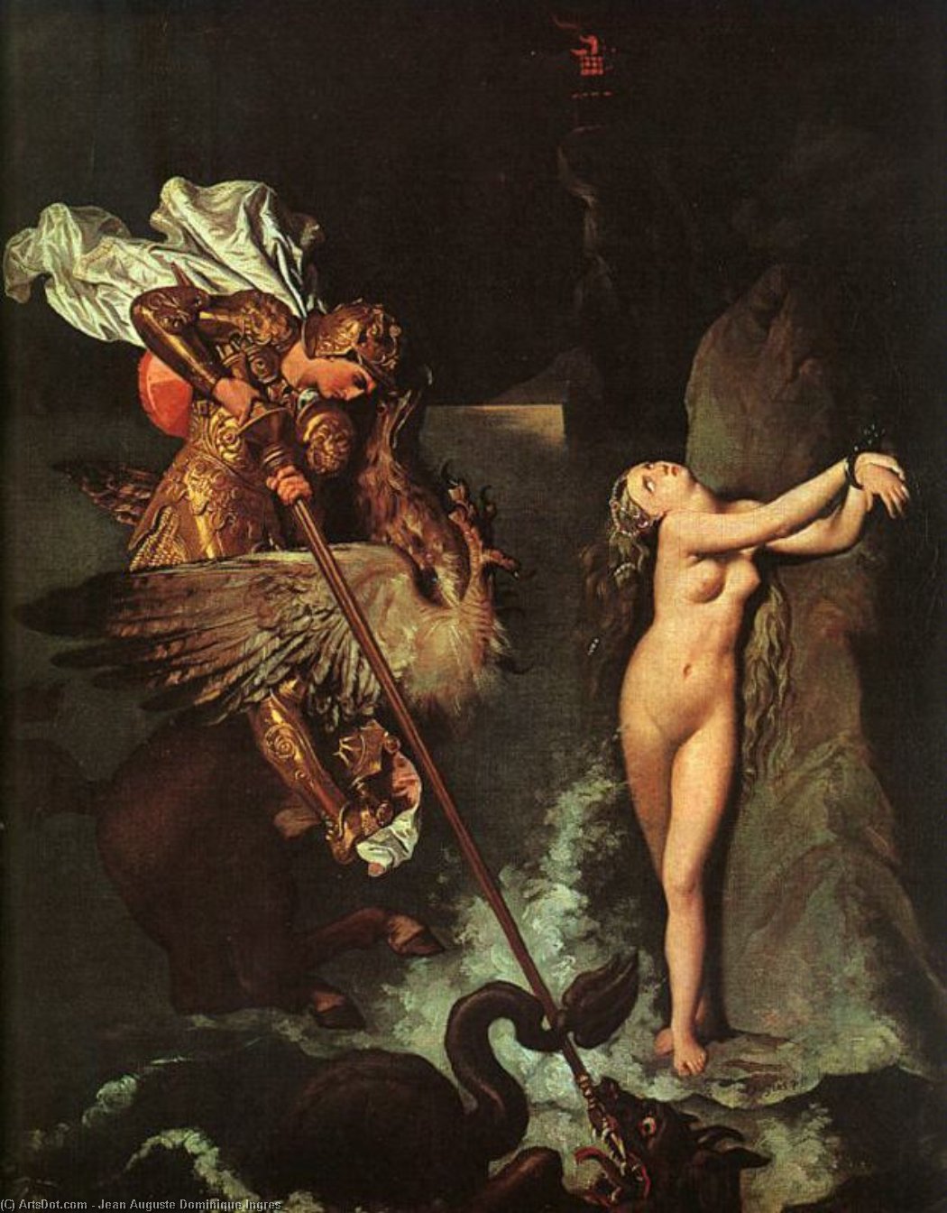 Roger And Angelica. Angelica Saved By Ruggiero — Jean-auguste-dominique Ingres