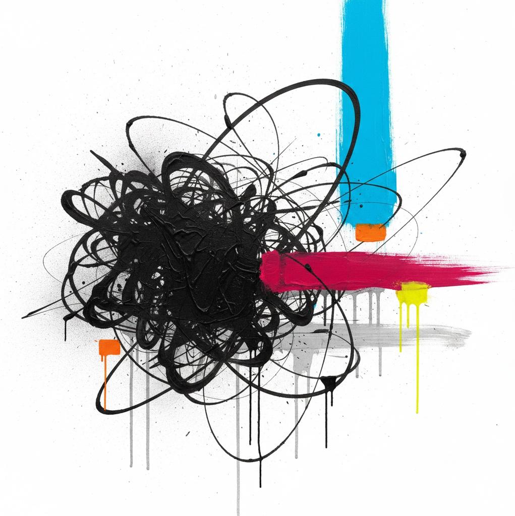 Tangled Kinetic Core With Structural Primaries In A Singular Abstract Expression — Laurent Lefèvre