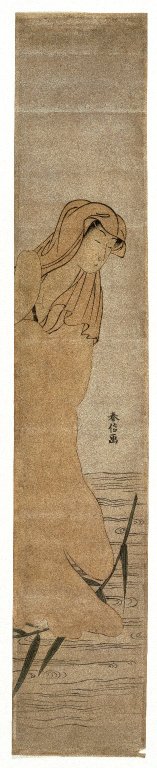 Parody Of Bodhidarma Embarking On A Reed Leaf — Suzuki Harunobu