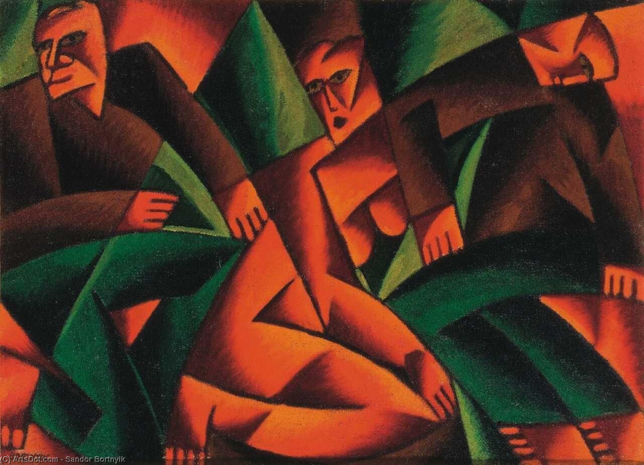 Composition With Three Figures — Sandor Bortnyik
