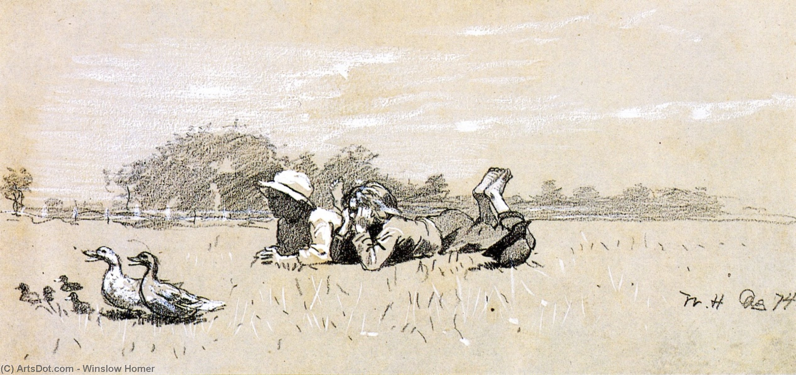 Two Boys In A Meadow — Винслоу Хомер