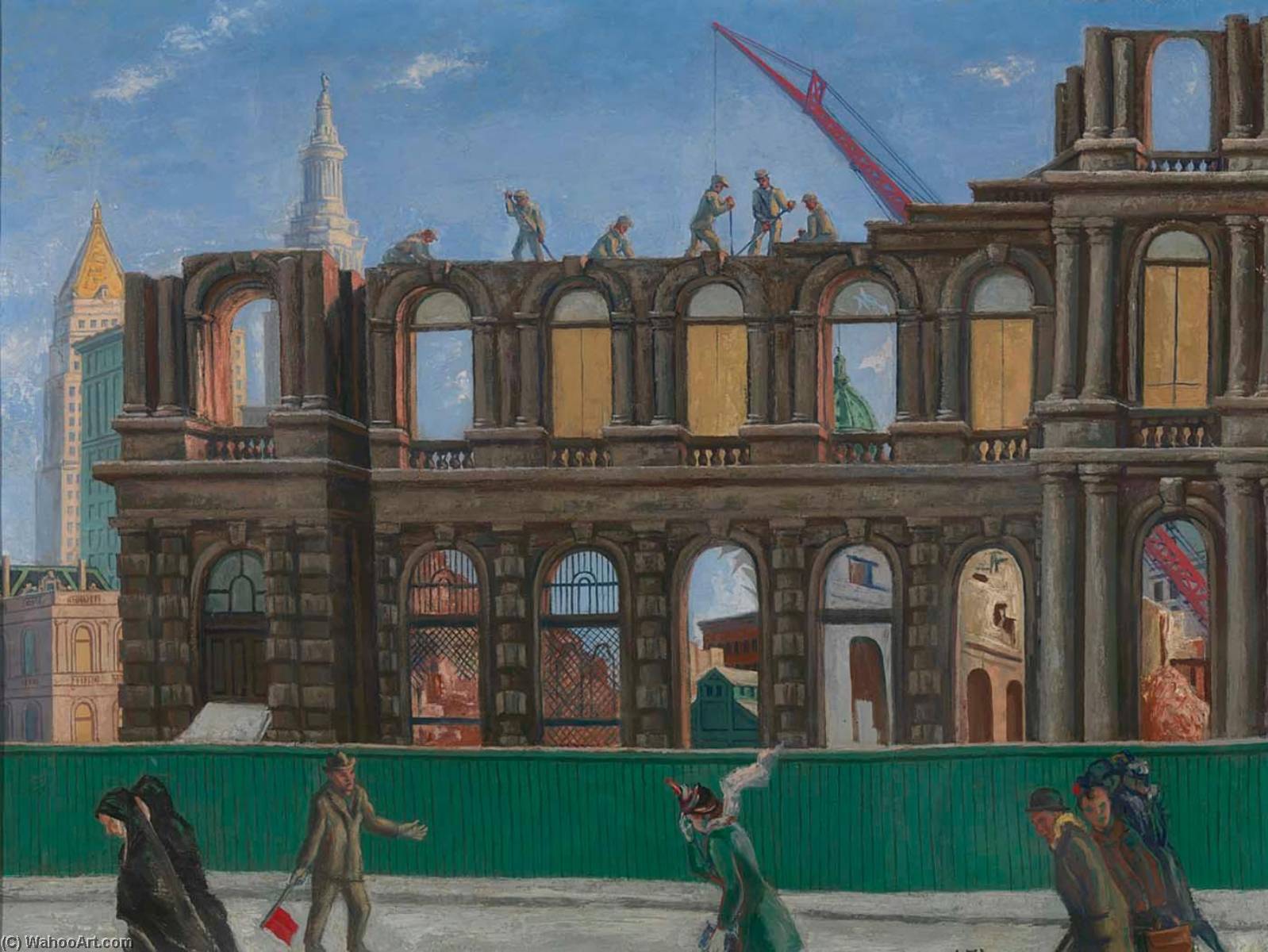 Razing The Old New York Post Office — Ernest Fiene