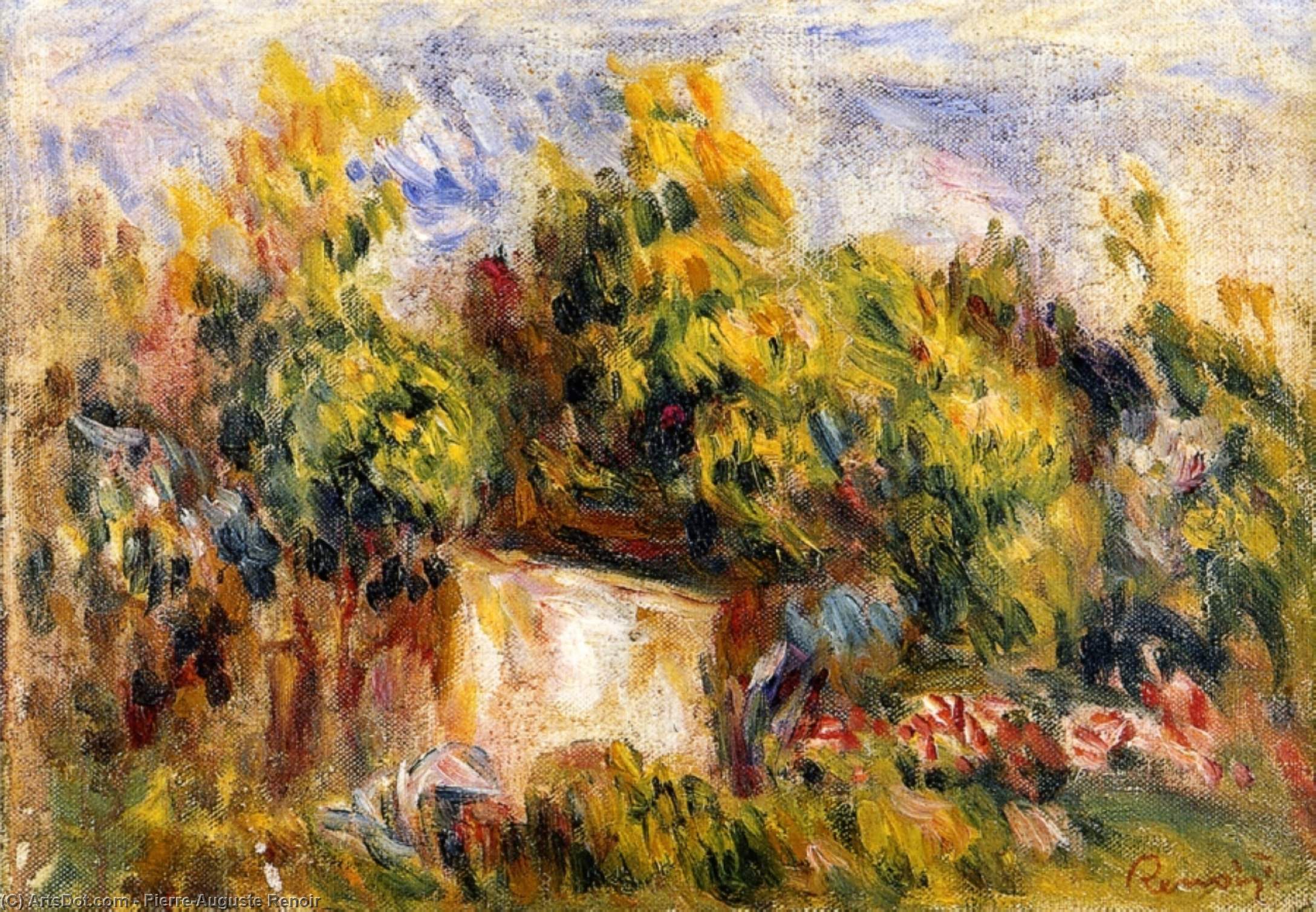 Paisaje Con Cabaña — Pierre-auguste Renoir