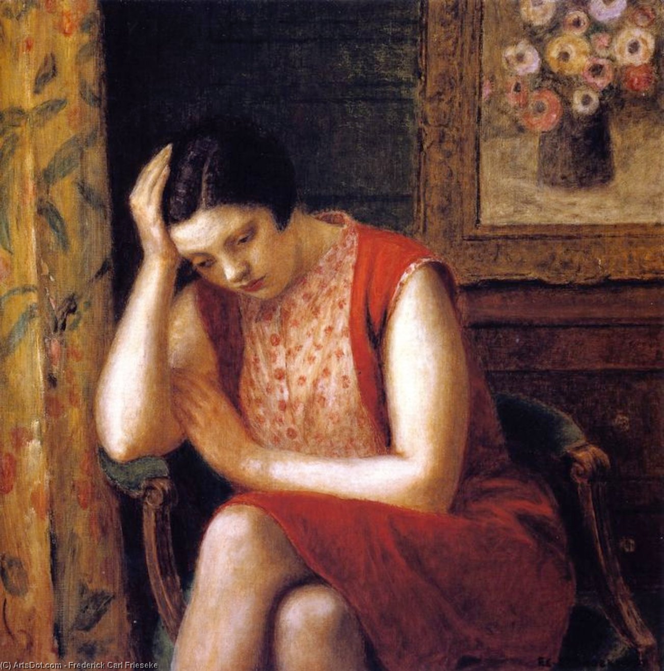 Portrait Of A Girl (also Known As Pensive Model) — Фредерик Карл Фризеке