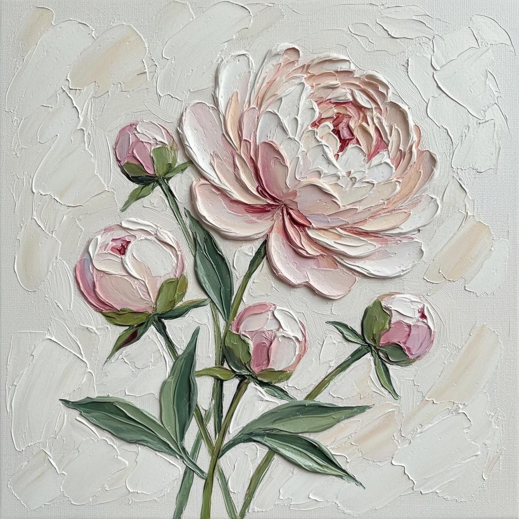 Ethereal Bloom In Relief: A Sculptural Study Of Serene Alabaster And Sage — David Moreau