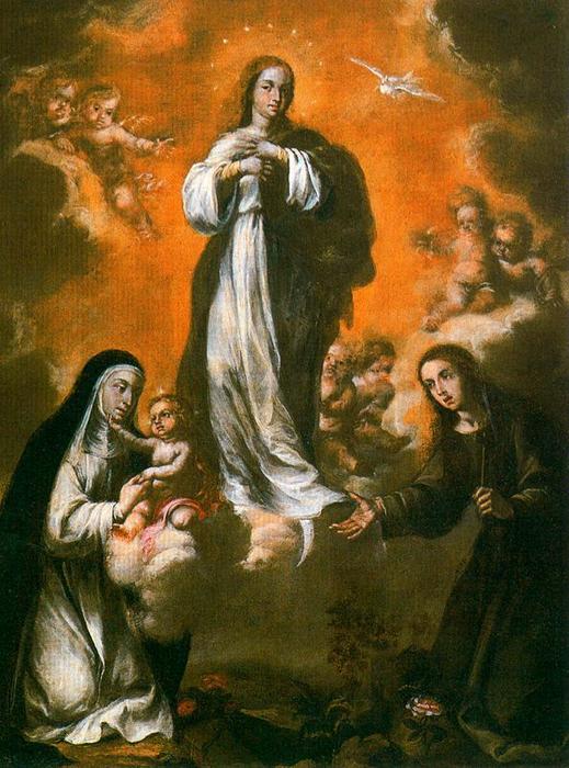 La Inmaculada Concepción Con Santa Rosalía De Lima Y Santa Rosalía De Palermo — Juan De Valdés Leal