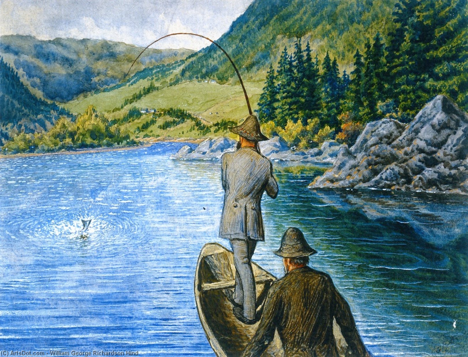 Fishing From A Boat — William George Richardson Hind