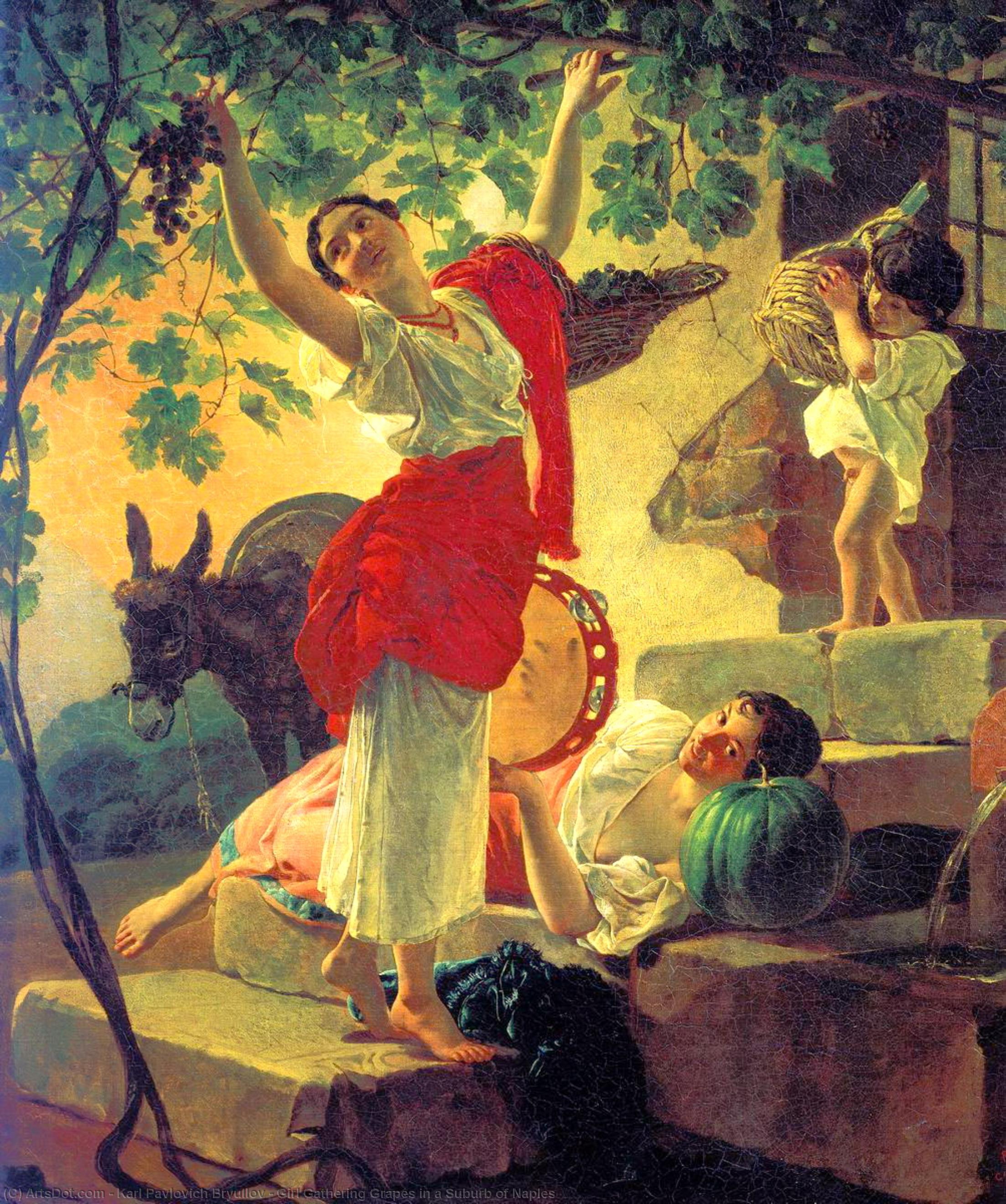 Girl Gathering Grapes In A Suburb Of Naples — Карл Павлович Брюлов