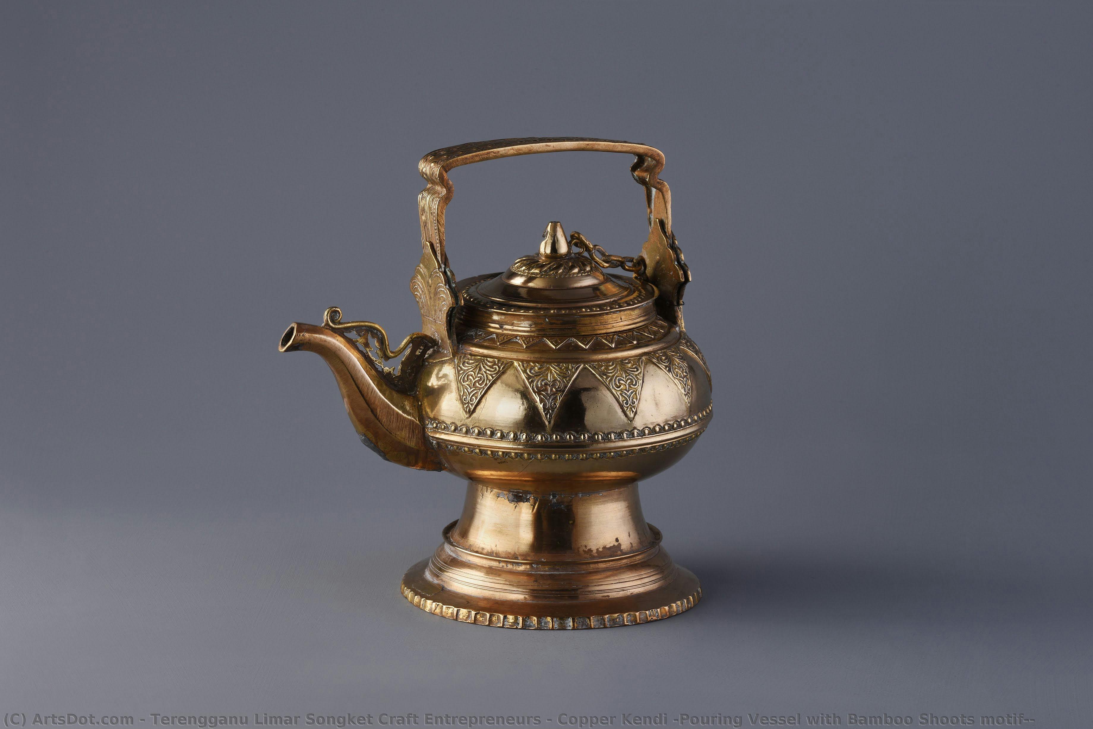 Copper Kendi (pouring Vessel With Bamboo Shoots Motif)) — Terengganu Limar Songket Craft Entrepreneurs