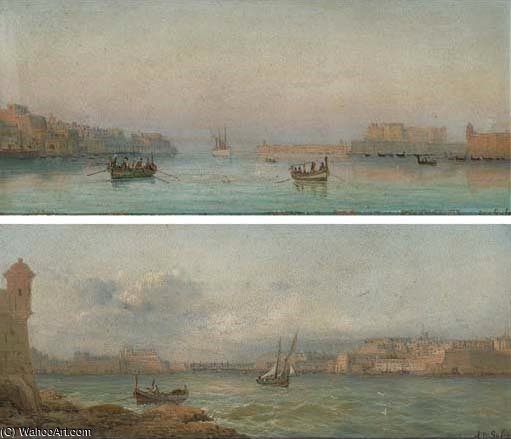 Shipping In Calm Waters In The Grand Harbour, Valetta, Malta — Luigi Maria Galea