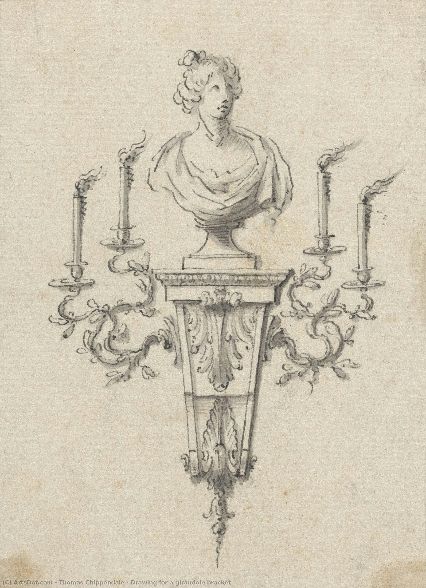 Drawing For A Girandole Bracket — Thomas Chippendale