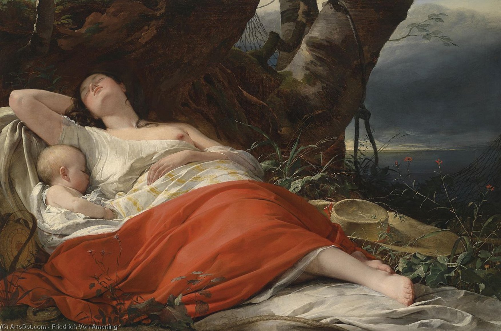 Sleeping Fisherwoman — Friedrich Ritter Von Amerling
