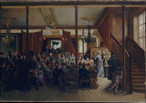 Auction Sale In Clinton Hall, New York, 1876 — Ignacio De Léon Y Escosura