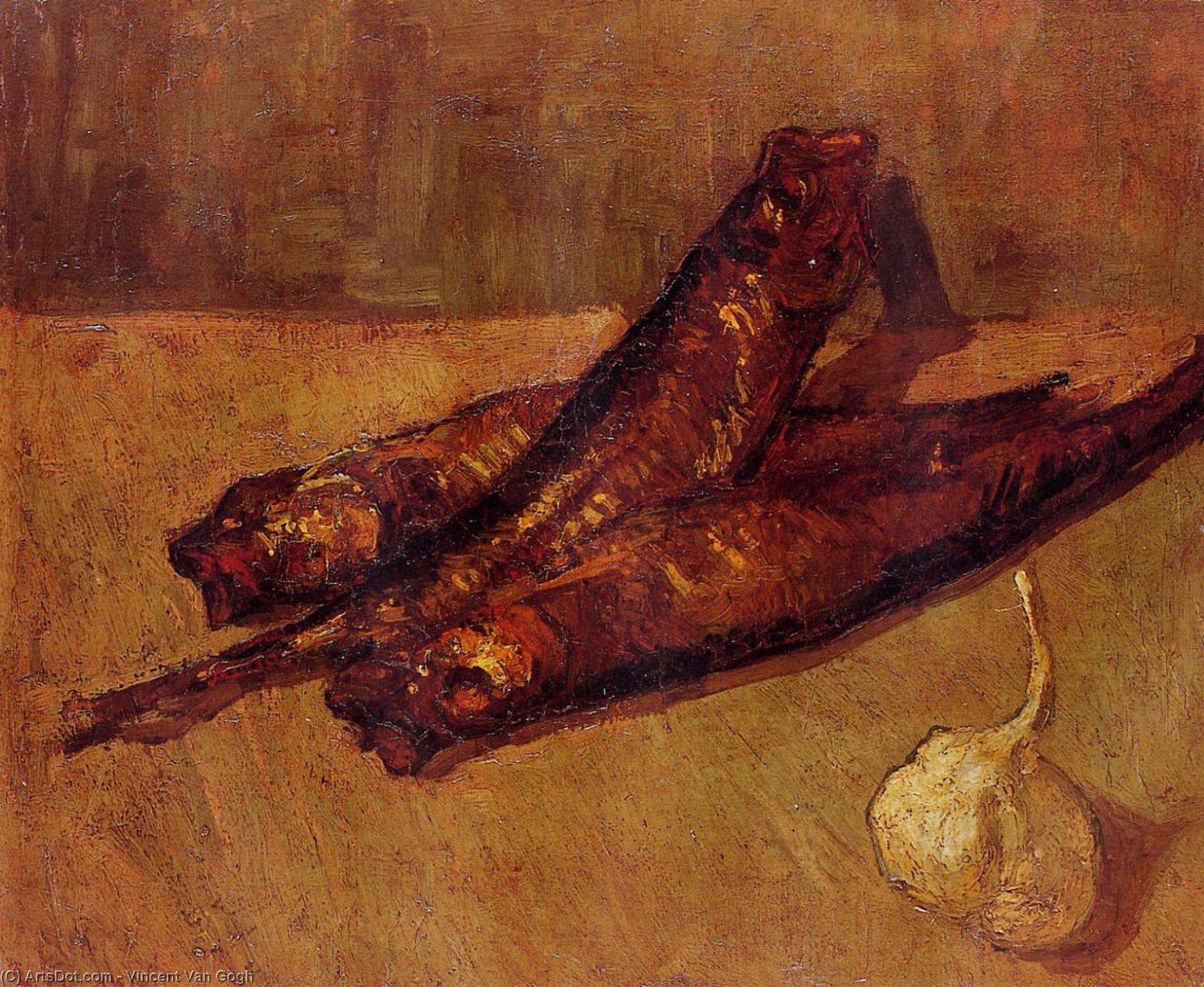 Still Life With Bloaters And Garlic — Vincent Willem Van Gogh