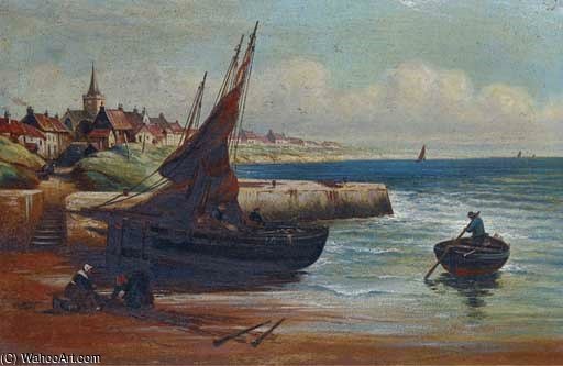 Unloading The Day's Catch On A Scottish Quayside — Alexander Young