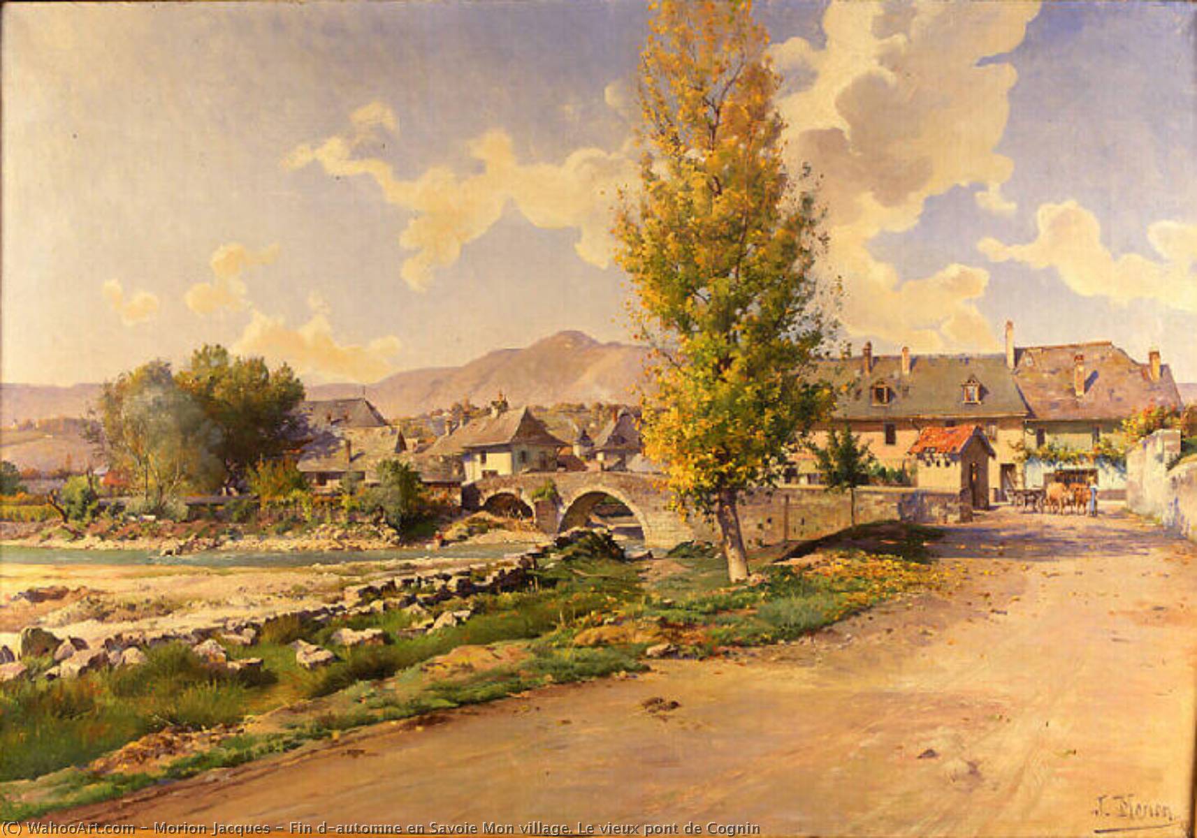 Fin D'automne En Savoie Mon Village. Le Vieux Pont De Cognin — Morion Jacques