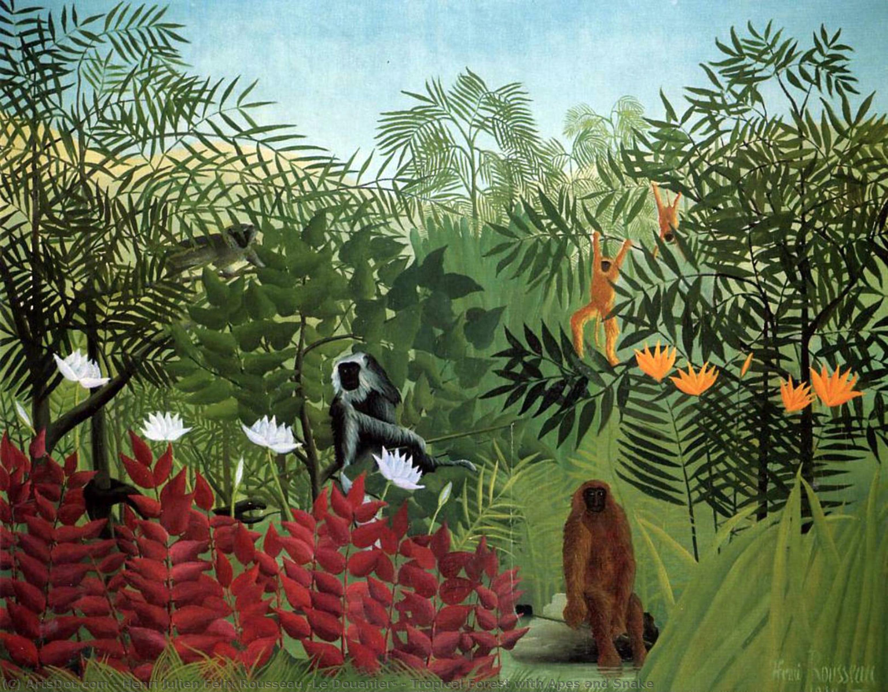 Tropical Forest With Apes And Snake — Henri Julien Félix Rousseau (le Douanier)