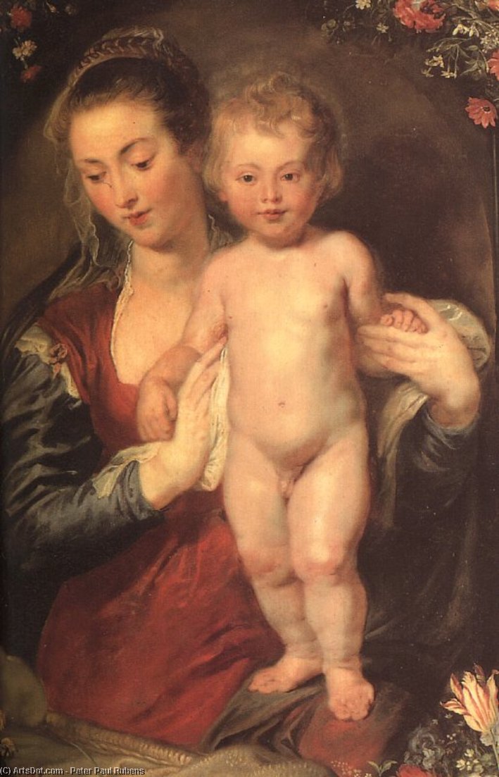 Madonna In A Garland Of Flowers — Peter Paul Rubens