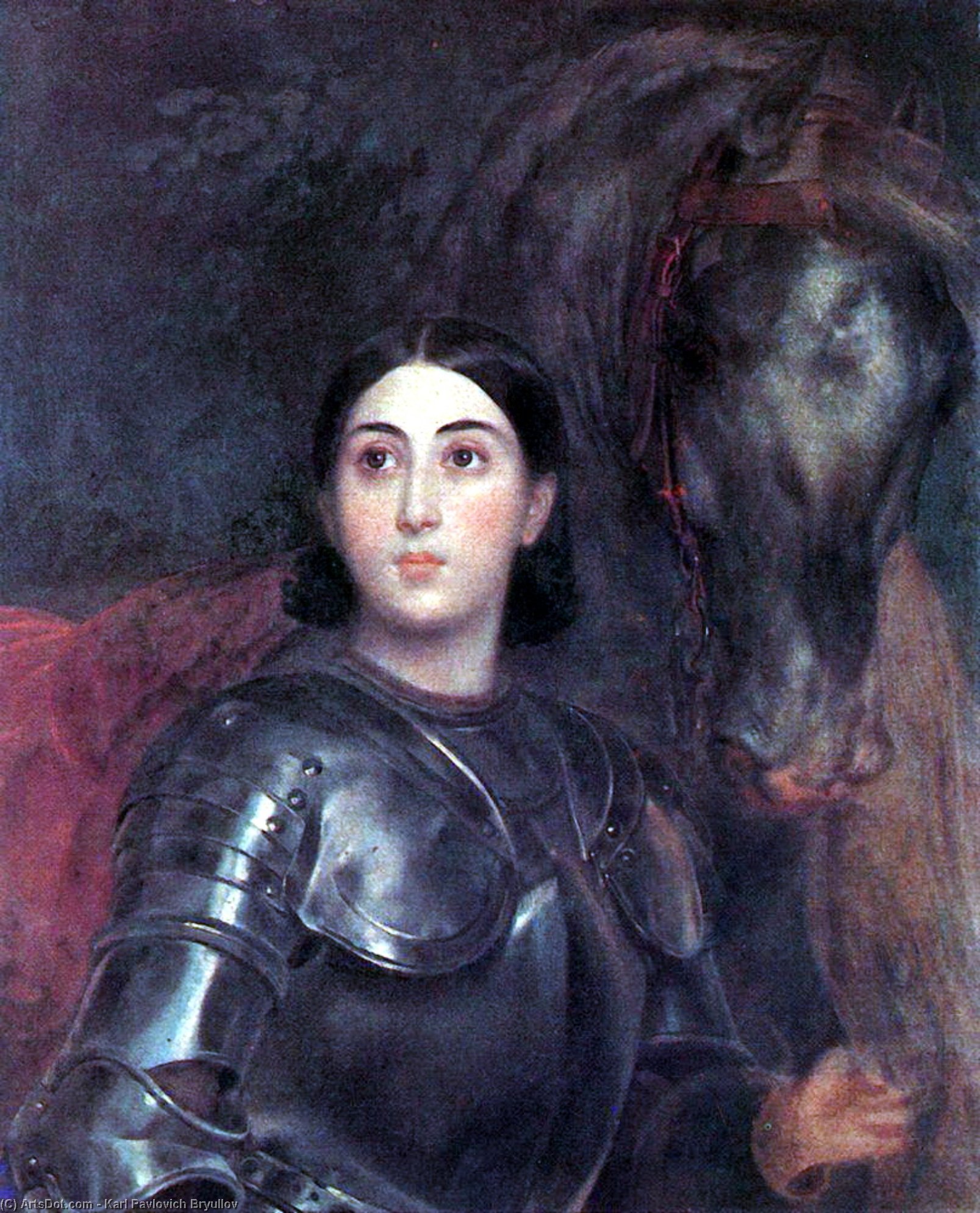 Portrait Of Juliet Tittoni In Armour — Karl Pavlovich Bryullov
