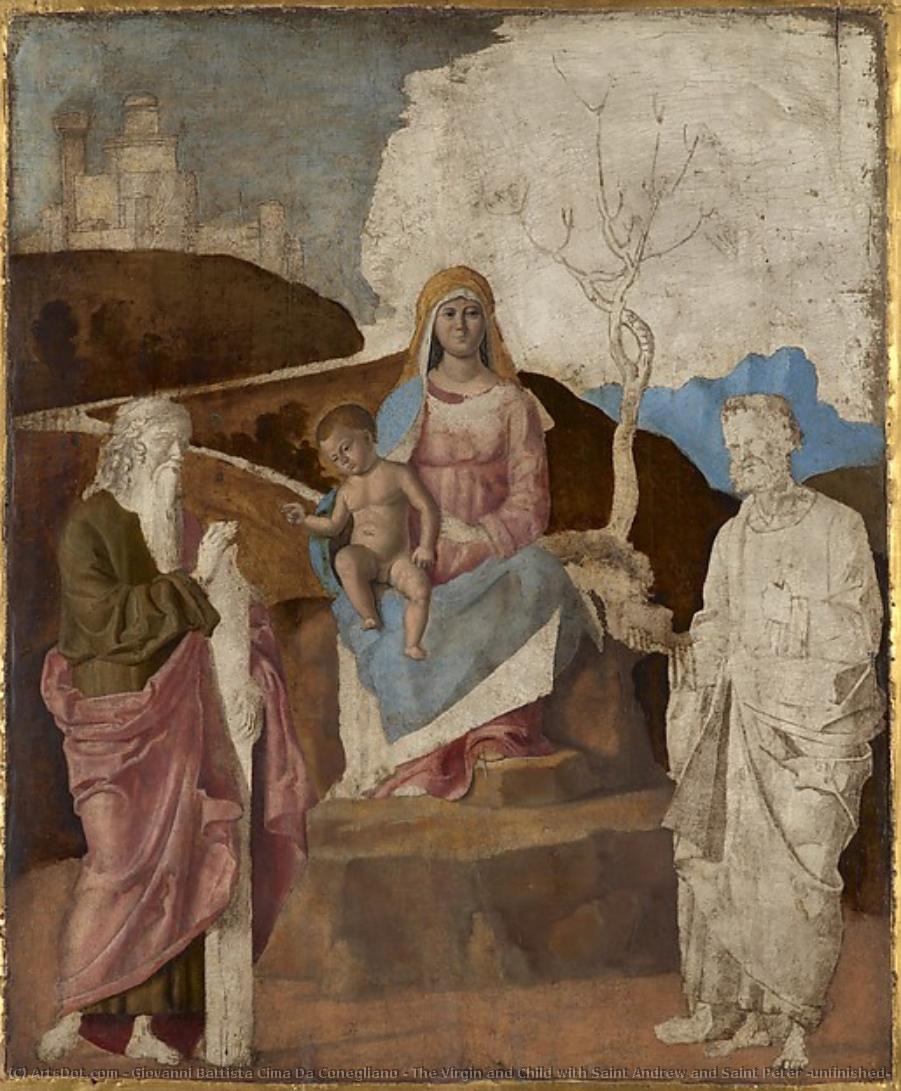 The Virgin And Child With Saint Andrew And Saint Peter (unfinished) — Giovanni Battista Cima Da Conegliano