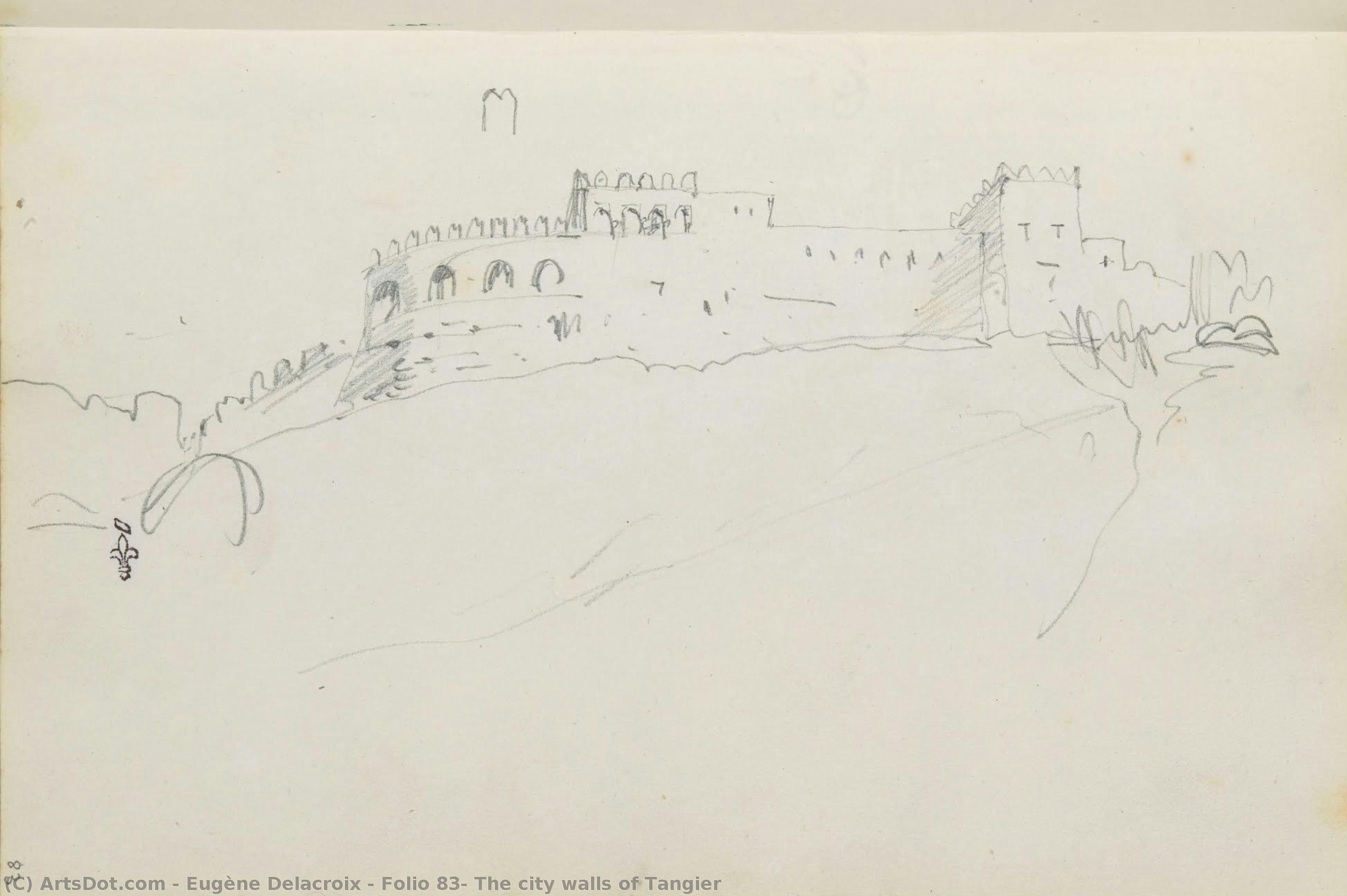 Folio 83, The City Walls Of Tangier — Eugène Delacroix