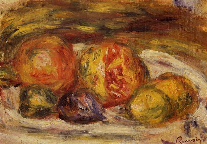 Still Life Pomegranate, Figs And Apples — Pierre-auguste Renoir