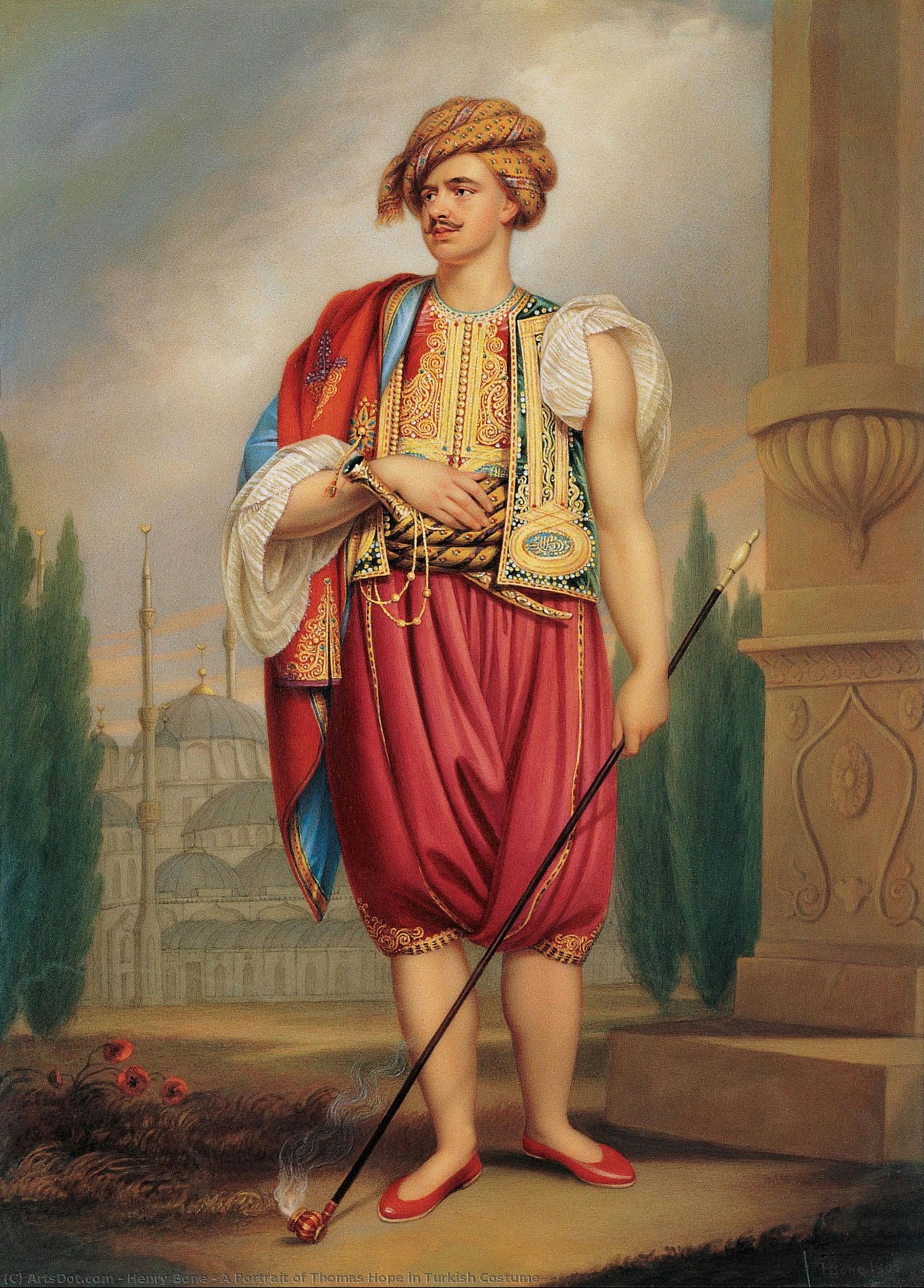 A Portrait Of Thomas Hope In Turkish Costume — Henry Bone