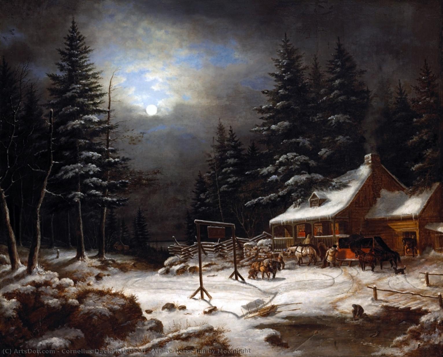 White Horse Inn By Moonlight — コーネリアス・ダービッド・クリーホフ