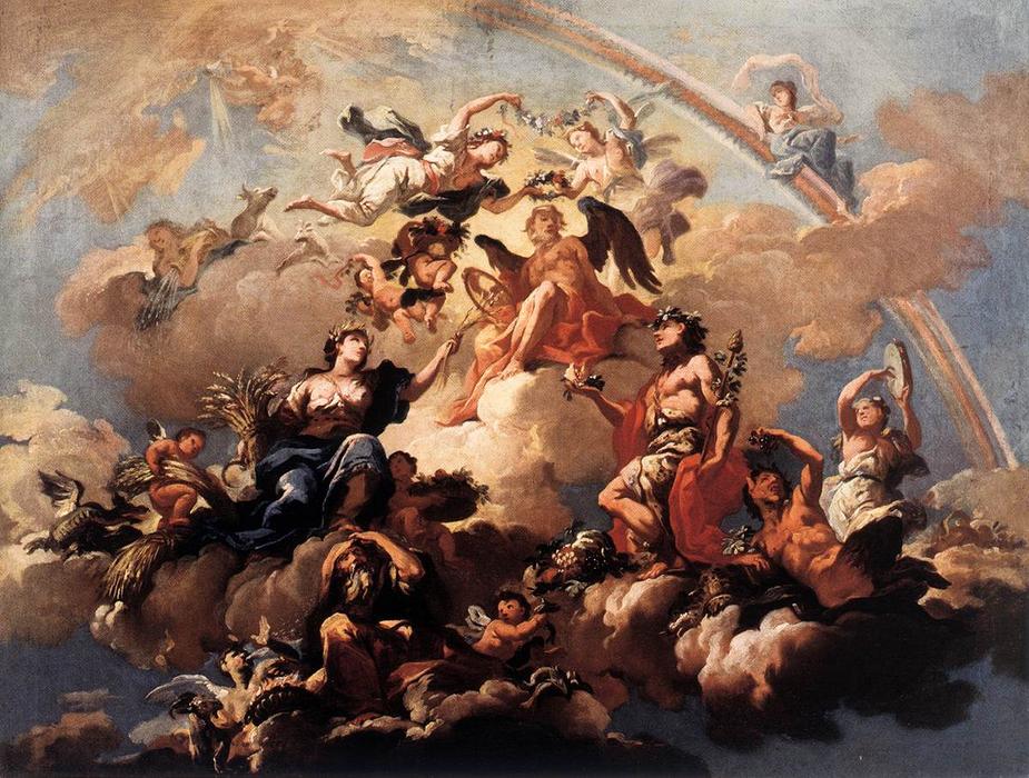 The Four Seasons Paying Homage To Chronos — Bartolomeo Altomonte (bartholomäus Hohenberg)