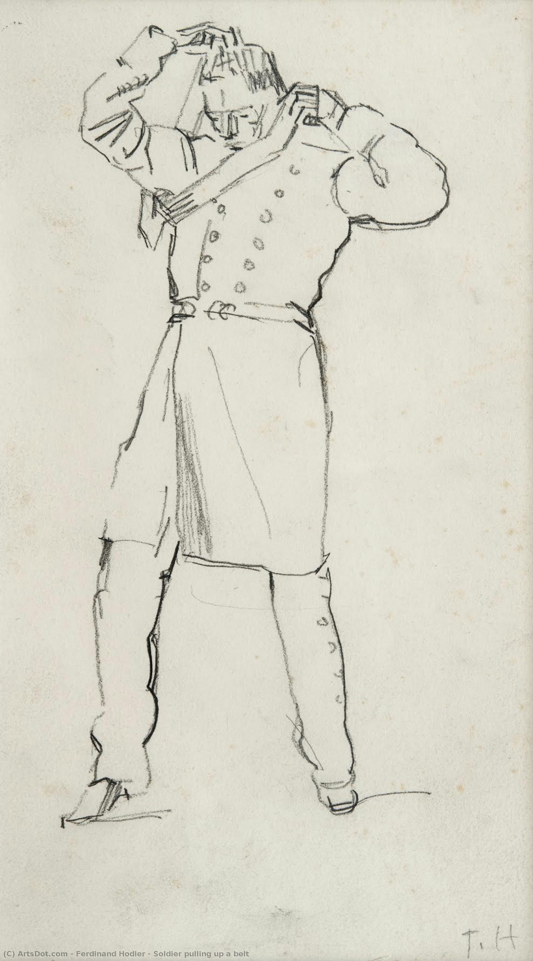 Soldier Pulling Up A Belt — Фердинанд Ходлер