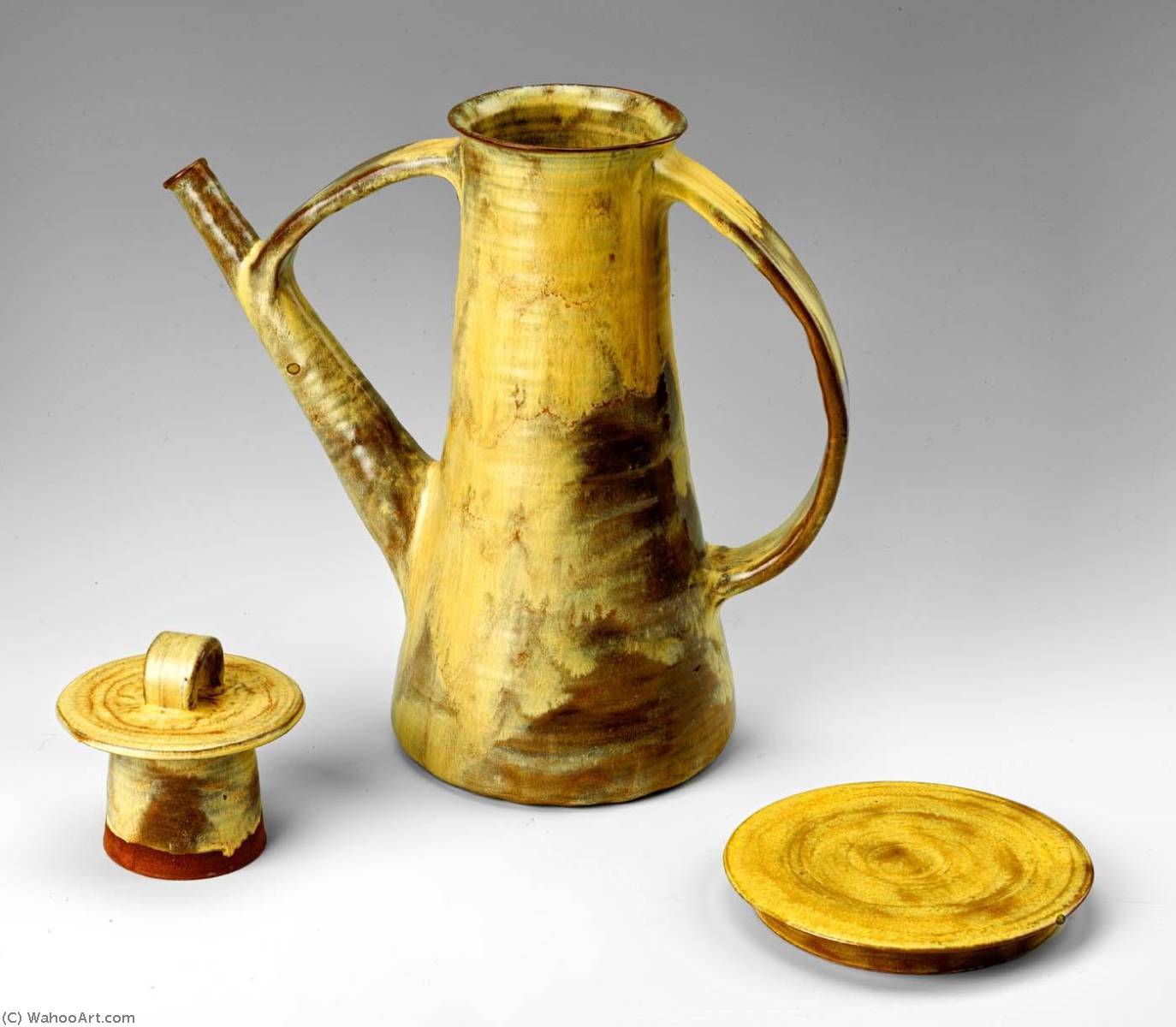 Coffee Pot With Lid And Trivet From The Yellow Luncheon Service For Six — Beatrice Wood