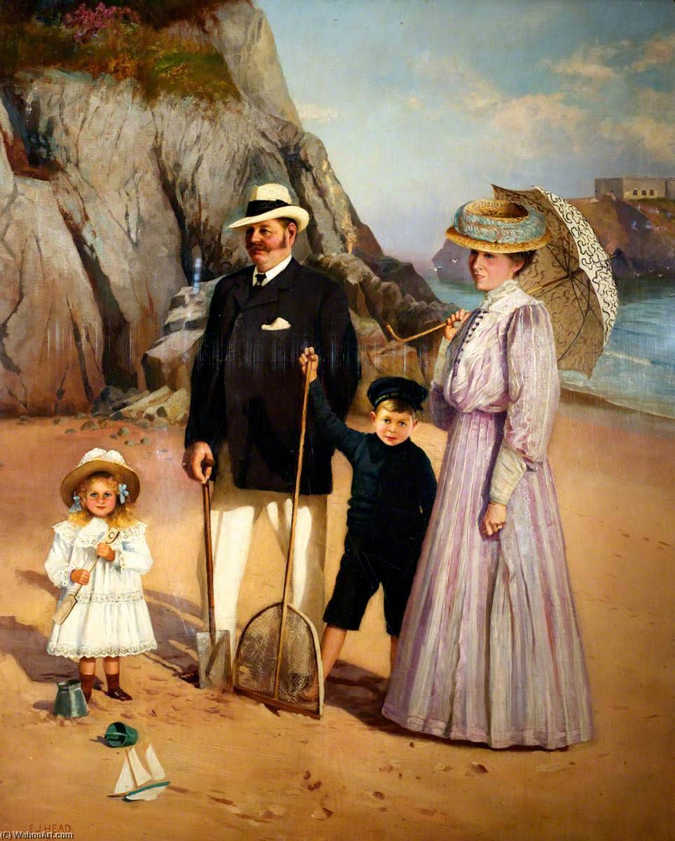 Frank B. Mason And Family On The Beach — Edward Joseph Head