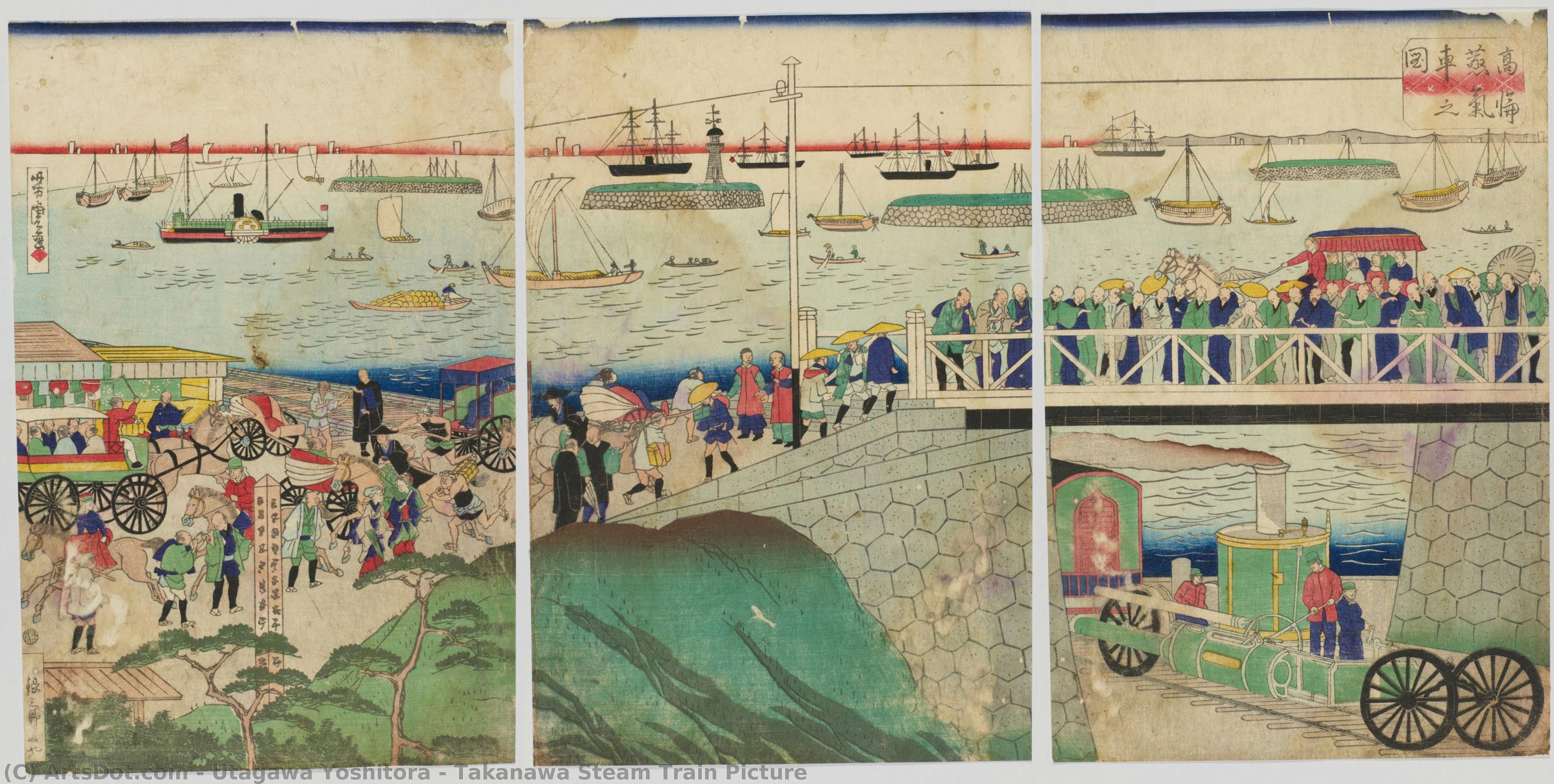 Takanawa Steam Train Picture — Utagawa Yoshitora