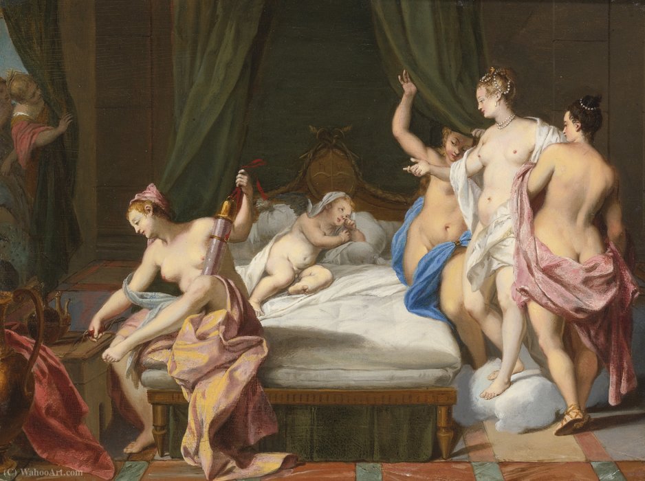 Venus And The Three Graces Tending Cupid — Nicolas Vleughels