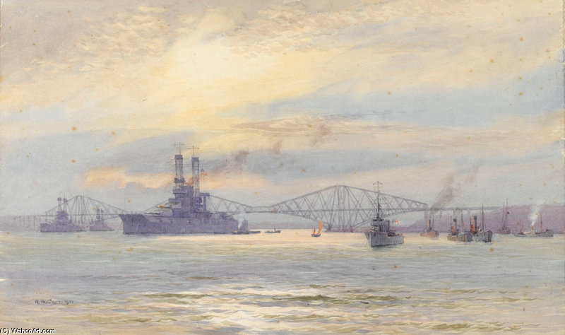 American Battleship In The Firth Of Forth — Alma Claude Burlton Cull