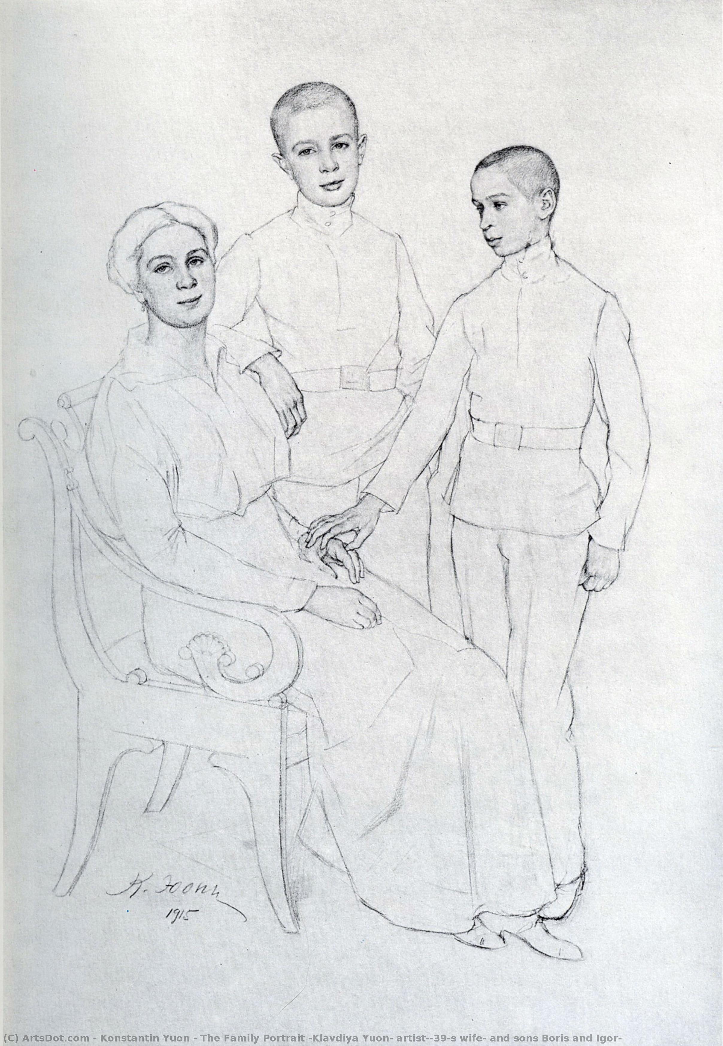 The Family Portrait (klavdiya Yuon, Artist's Wife, And Sons Boris And Igor) — Konstantin Yuon