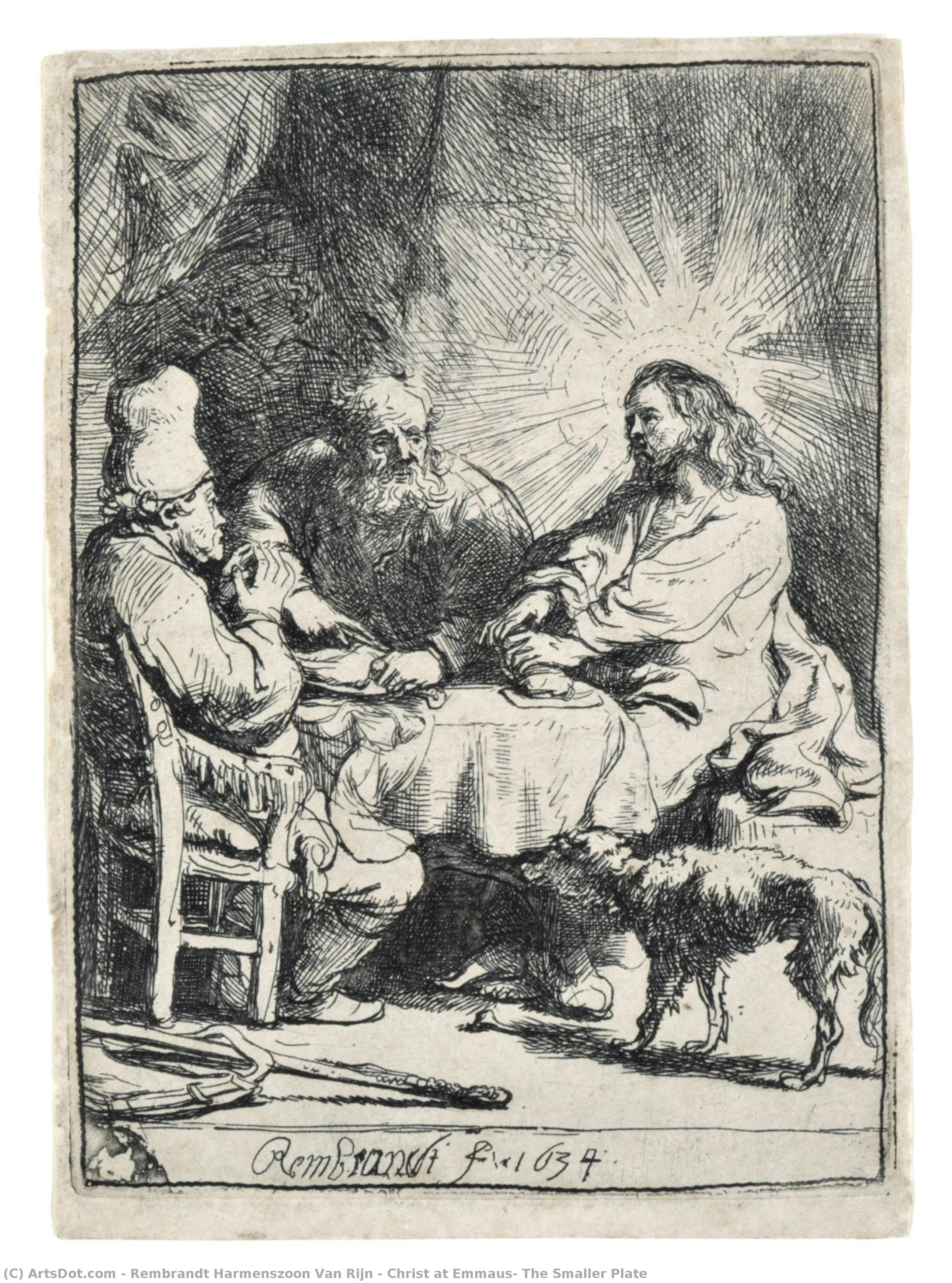 Christ At Emmaus: The Smaller Plate — Rembrandt Van Rijn