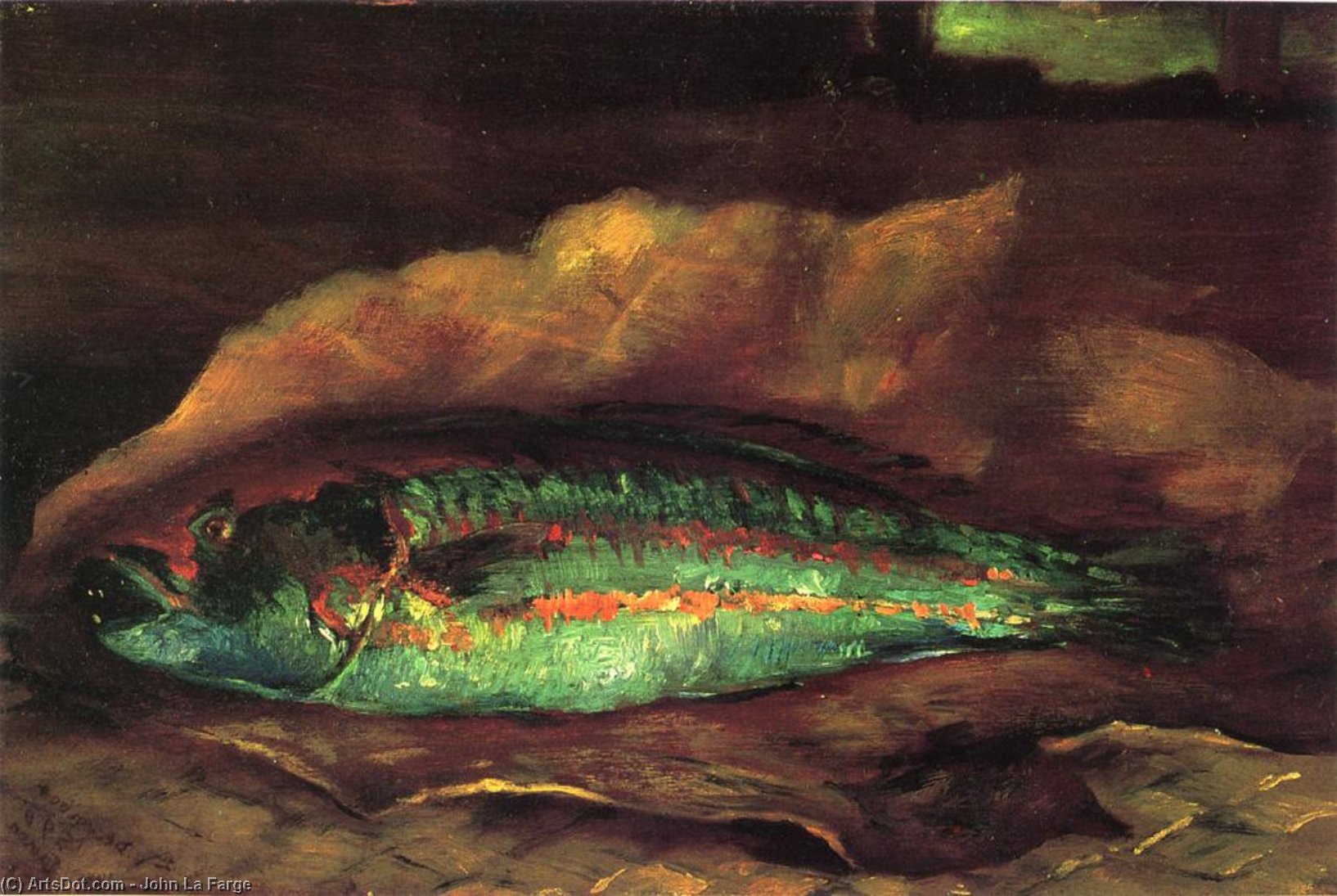 Study Of The Parrot Fish — John La Farge