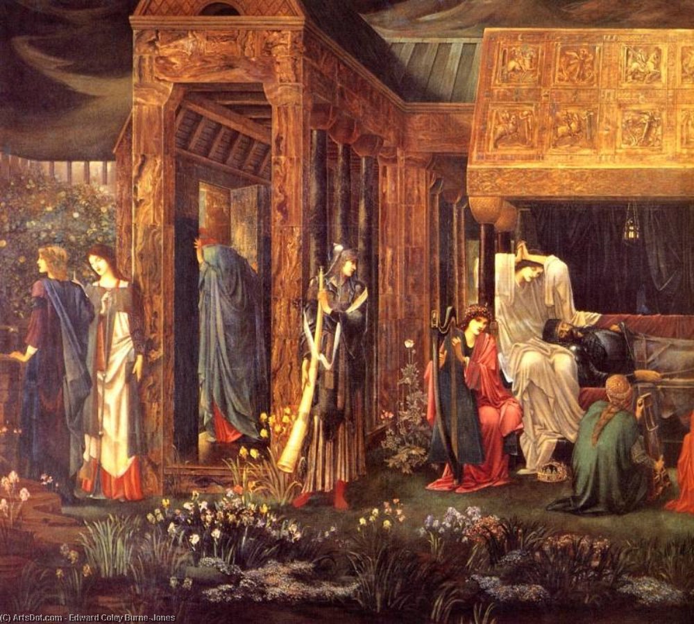 The Sleep Of Arthur In Avalon (detail) — Edward Coley Burne-jones