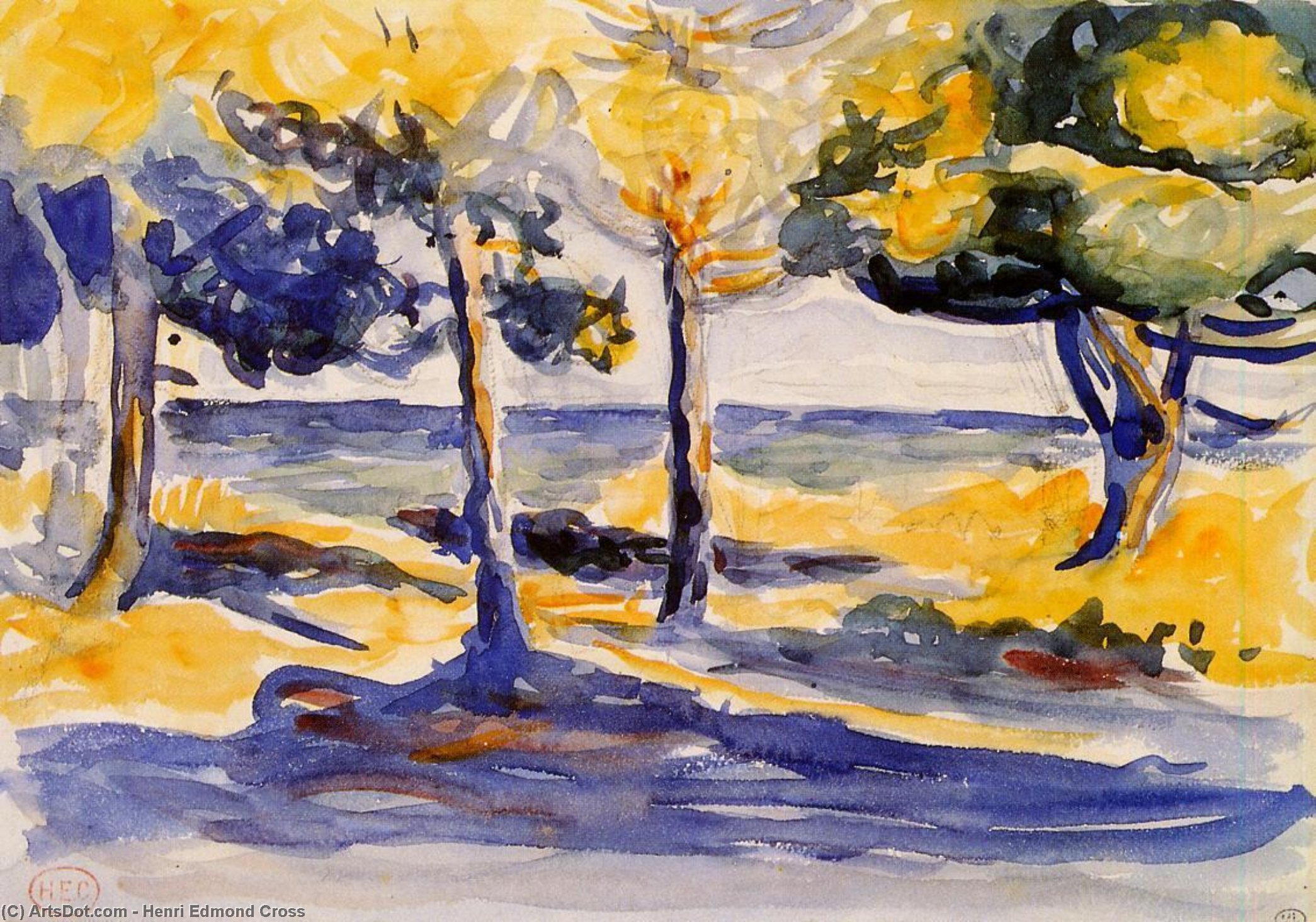 Árboles Por El Mar — Henri Edmond Cross