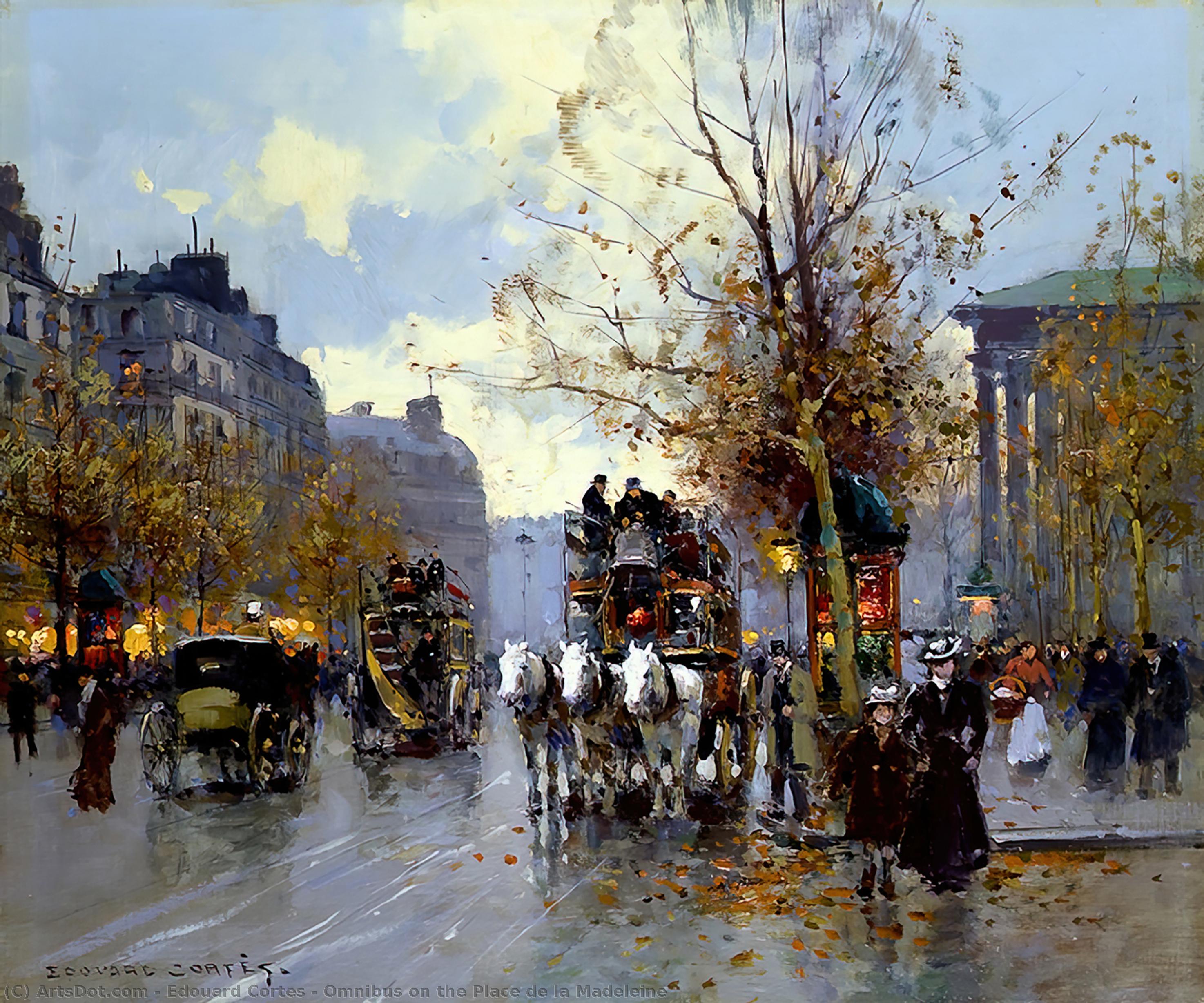 Omnibus On The Place De La Madeleine — Edouard Cortès