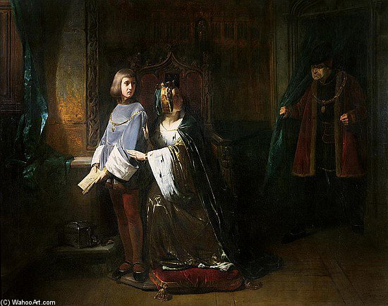 Louis Xi Of France Surprising The Queen Instructing The Dauphin Contrary To His Will — Claude Jacquand