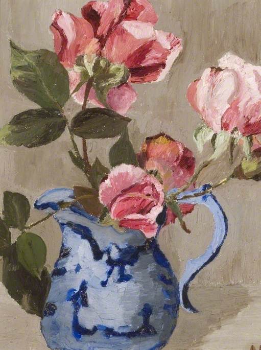 Roses In A Blue Jug — Alice Stainton