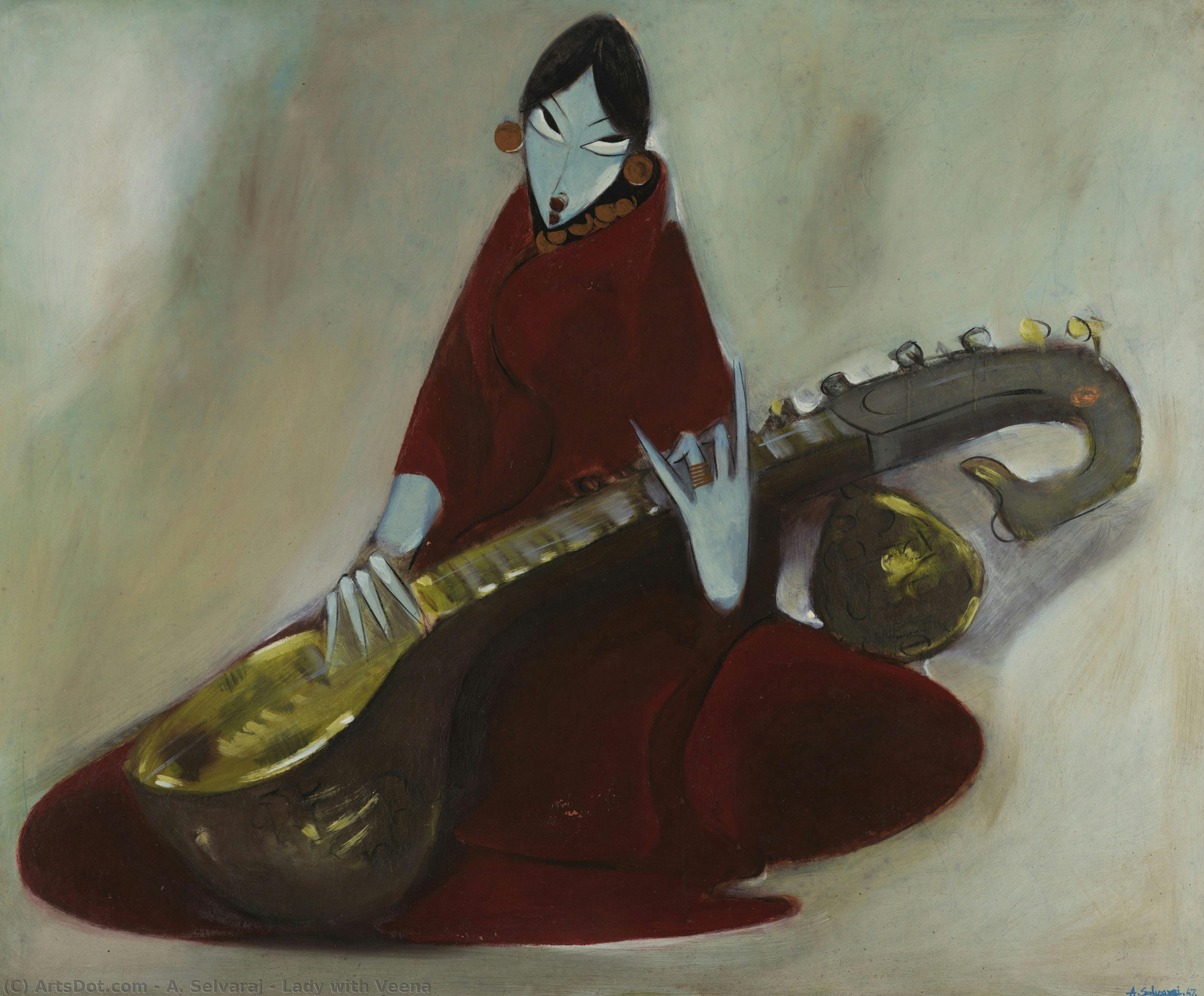 Lady With Veena — A. Selvaraj