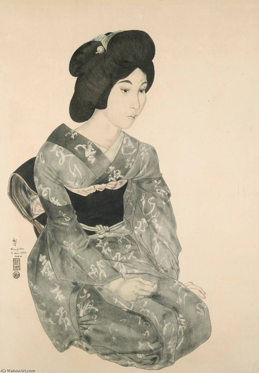 Jeune Femme Japonaise En Kimono — Léonard Tsuguharu Foujita