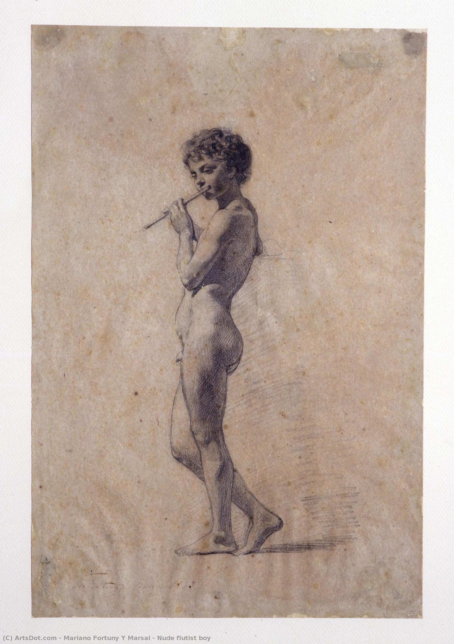 Nude Flutist Boy — Mariano Fortuny Y Marsal